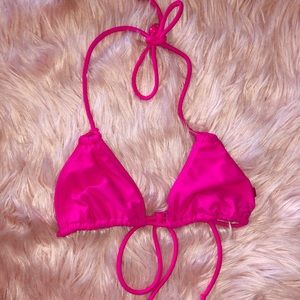 OP Teeny Hot Pink Triangle Bikini Top